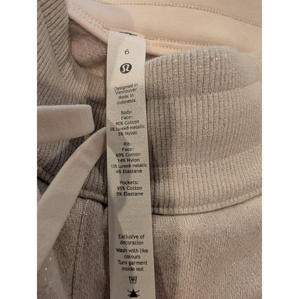NEW! Lululemon 6 High Rise Sparkling Scuba Sweat Pants 7/8 Length